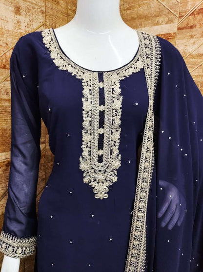 Georgette Rin129 001 Suits & Dresses  Ladies Embroiderery Georgette Ladies Party Wear Suits