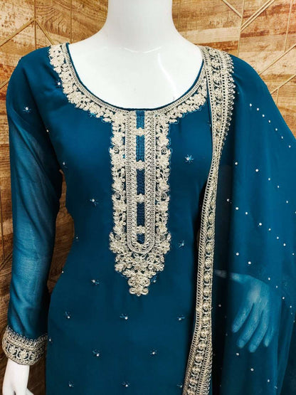 Georgette Rin129 001 Suits & Dresses  Ladies Embroiderery Georgette Ladies Party Wear Suits