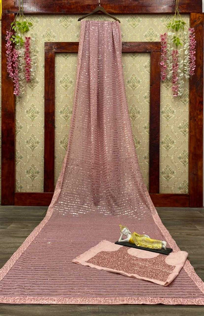 Georgette Rin141 1334 Sarees  Party Wear Georgette Sequence Embroidered Sarees