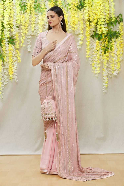 Georgette Rin141 1681 Sarees  Party Wear Georgette Sequence Embroidered Sarees