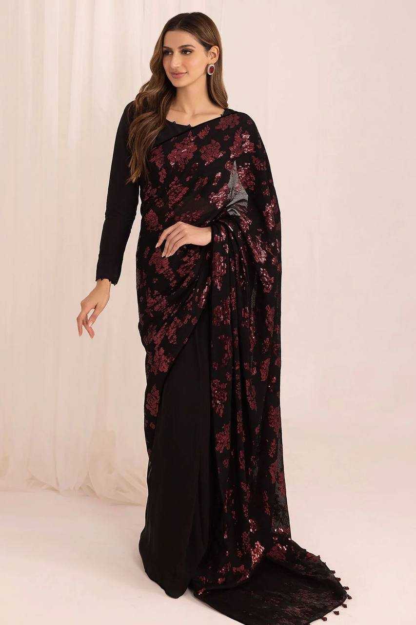 Georgette Rin141 1815 Sarees  Party Wear Fancy Georgette Sequence Sarees