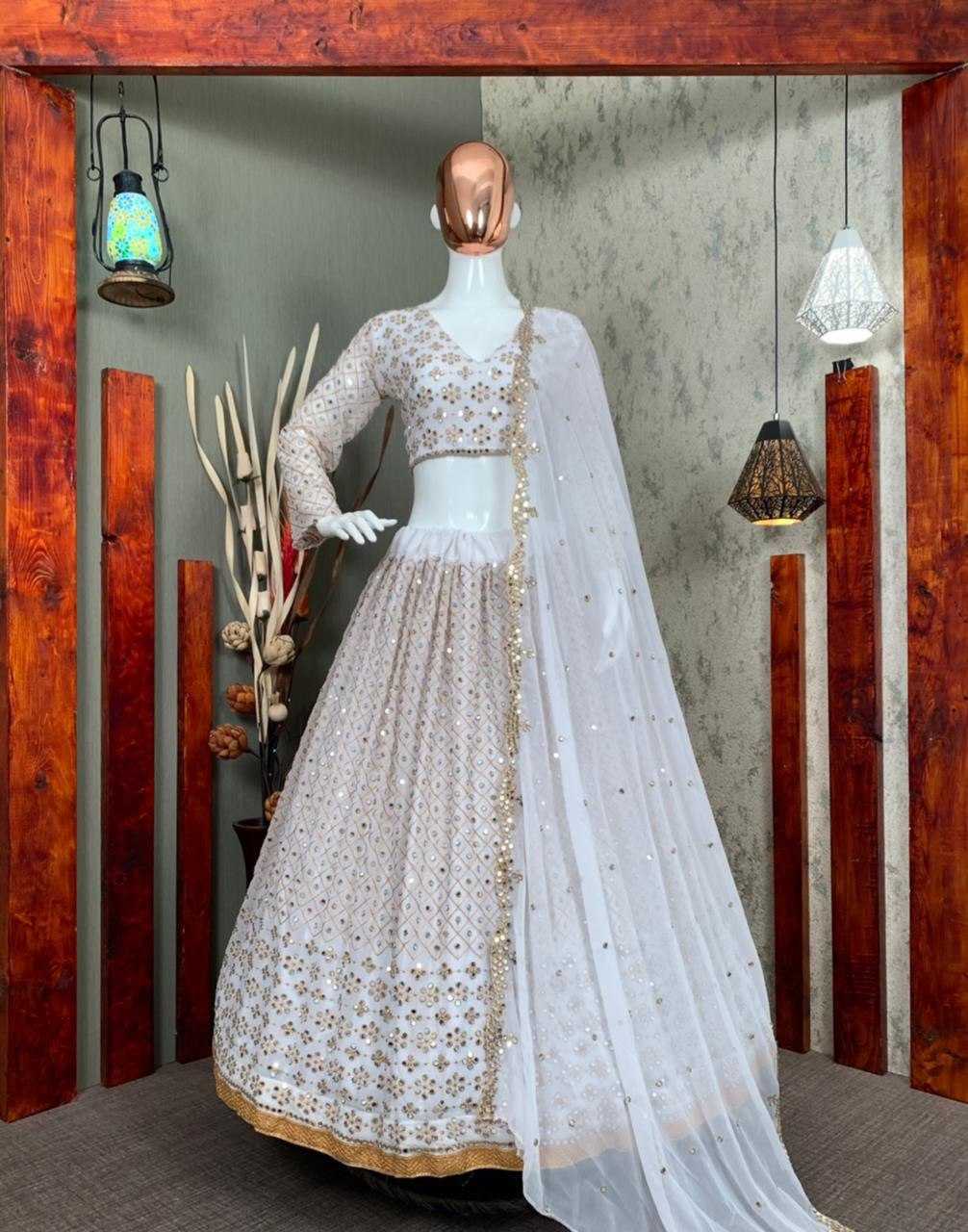 Georgette Rin141 4712 Lehengas  Fancy Weddign Embroidered Lehengas