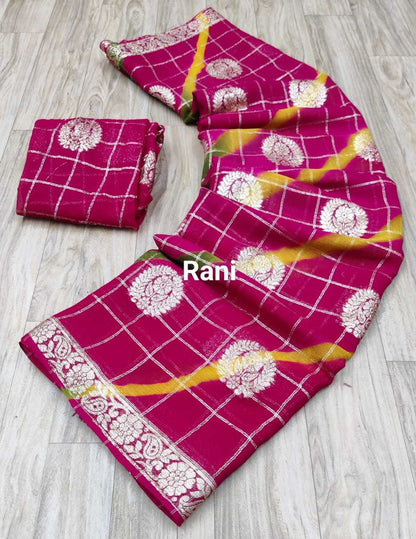 Georgette Rin152 Nsd55 Sarees  Georgette Ladies Zari Border Sarees