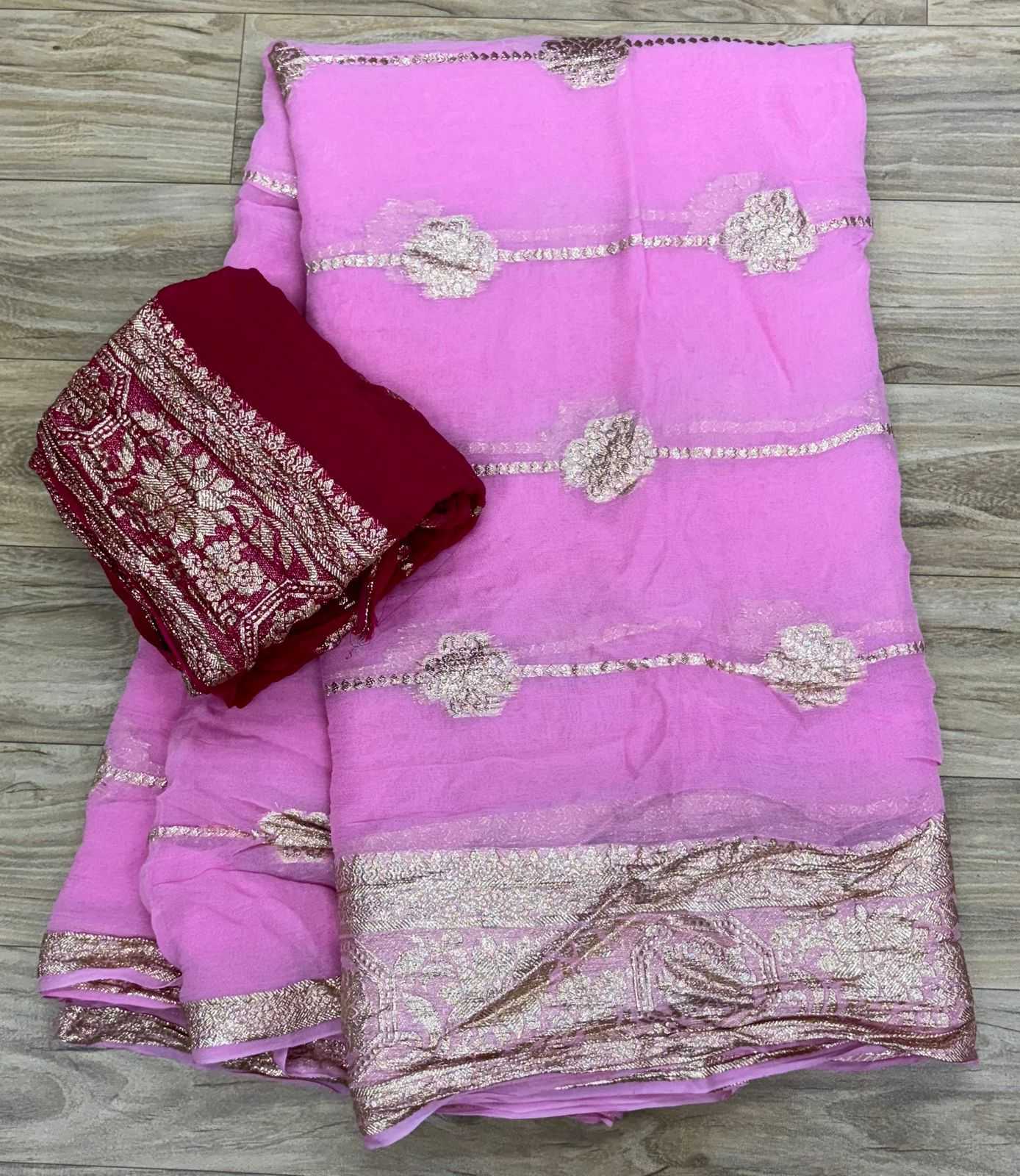 Georgette Rin152 Nsd56 Sarees  Georgette Ladies Zari Border Sarees