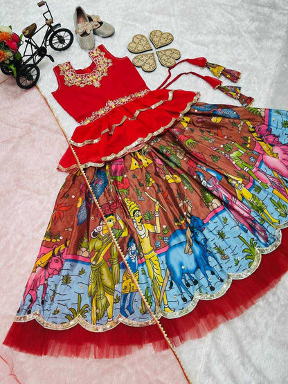 Georgette Rin154 189 Kids Wear  Kids Lehenga Kids Traditional Outfits Kids Lehenga Choli Kids Festive Wear Kids Wedding Outfits