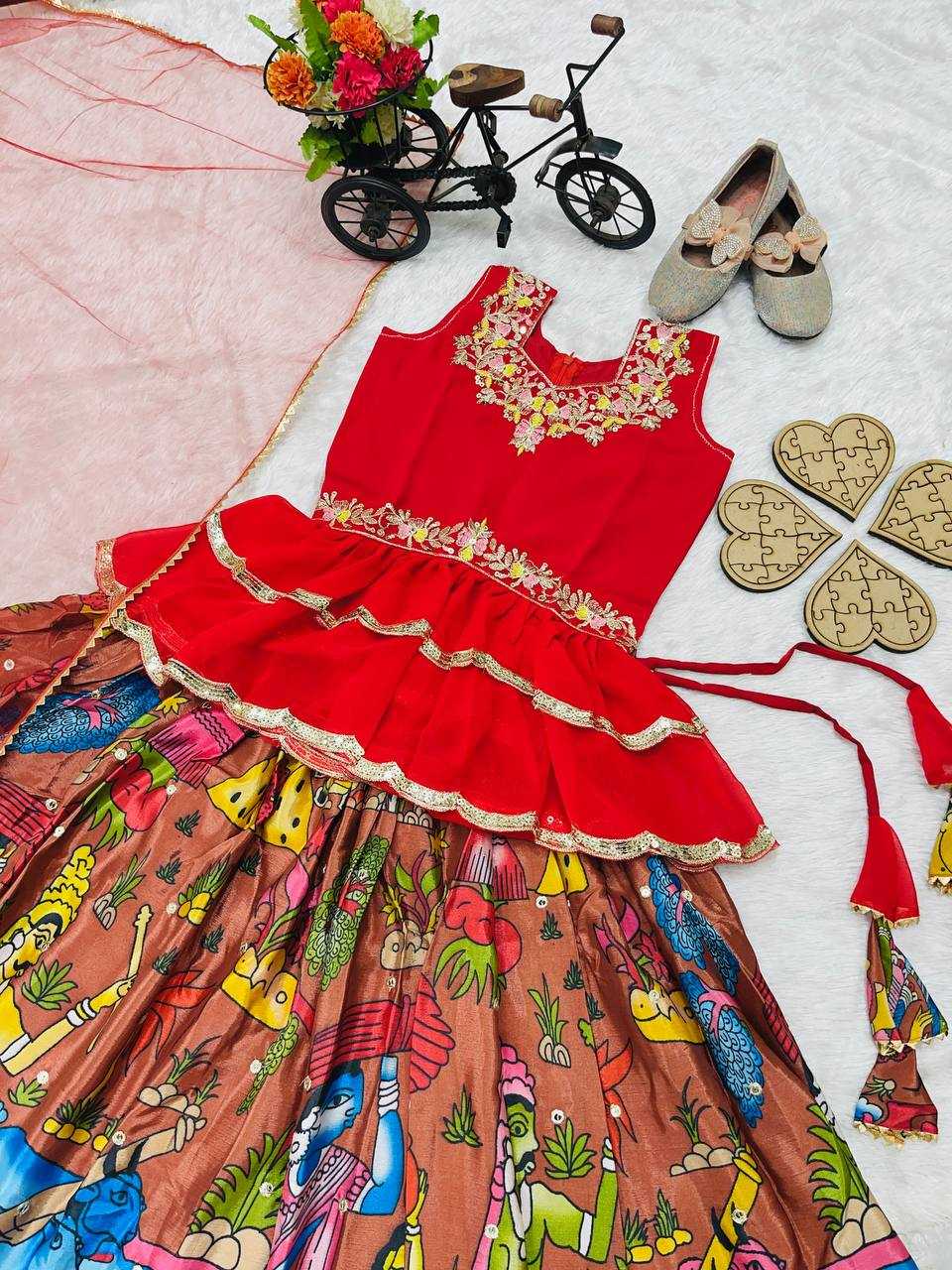 Georgette Rin154 189 Kids Wear  Kids Lehenga Kids Traditional Outfits Kids Lehenga Choli Kids Festive Wear Kids Wedding Outfits