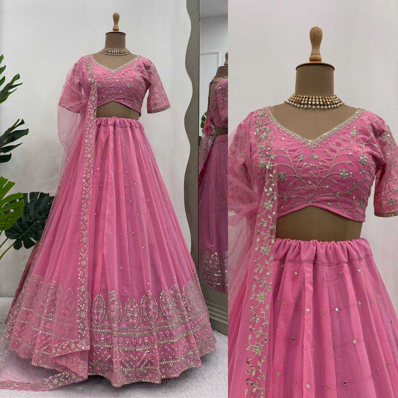 Georgette Rin162 291 Lehengas  Traditional Fancy Wedding Lehengas