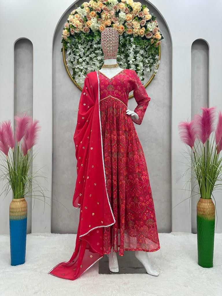 Georgette Rin169 - 5575 Suit  Alia Cut,Printed,Georgette Suit