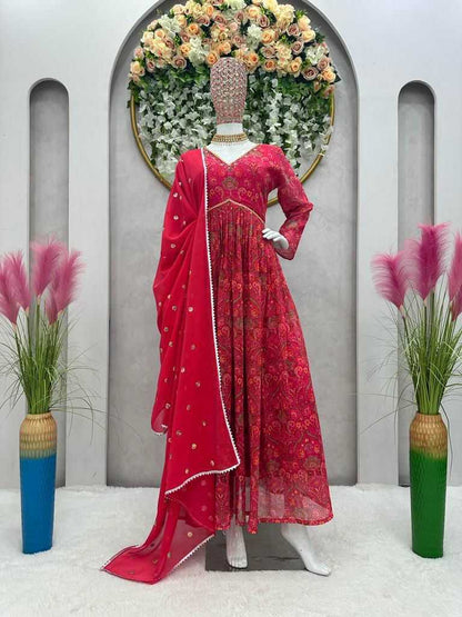 Georgette Rin169 - 5575 Suit  Alia Cut,Printed,Georgette Suit