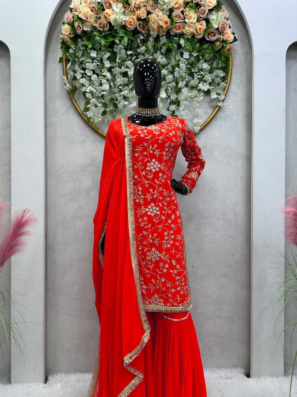 Georgette Rin169 5656 Suit  Ladies,Georgette,Sharara Suit