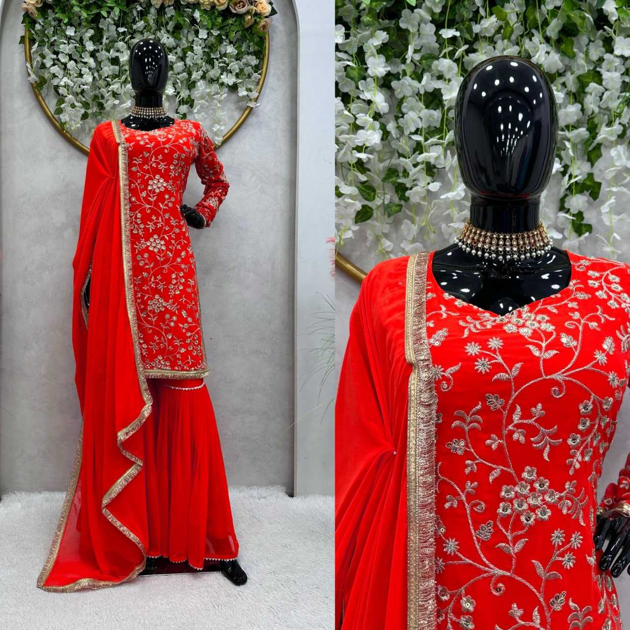 Georgette Rin169 5656 Suit  Ladies,Georgette,Sharara Suit