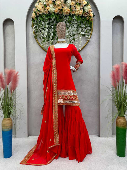 Georgette Rin169 5662 Suit  Ladies,Georgette,Sharara Suit