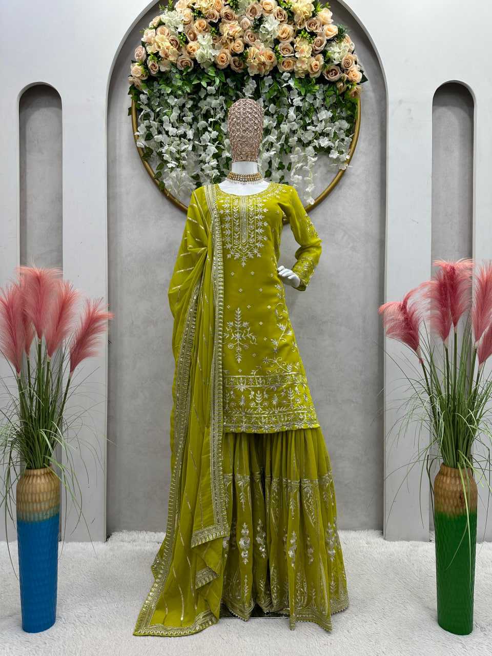 Georgette Rin169 5723 Suit  Sharara,Wedding,Georgette Suit