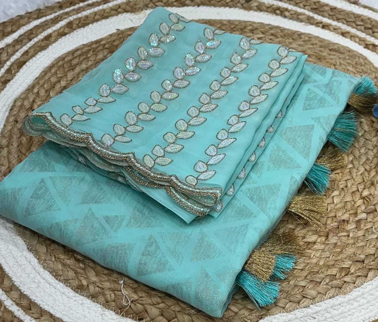 Georgette Rin171 520 Sarees  Georgette Zari Border Fancy Sarees