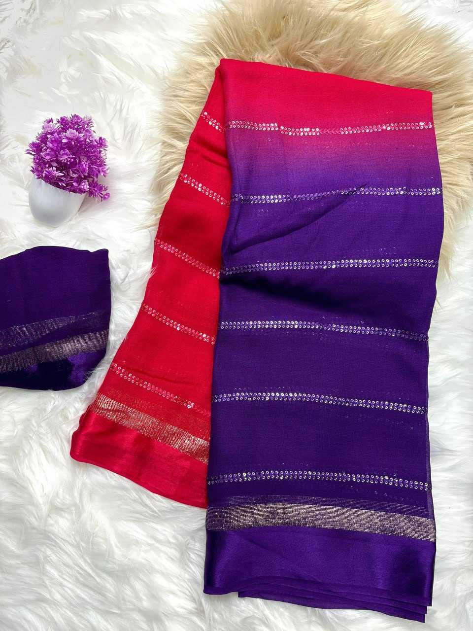 Georgette Rin178 Snt23 Sarees  Fancy Georgette Half And Half Viscose Sarees