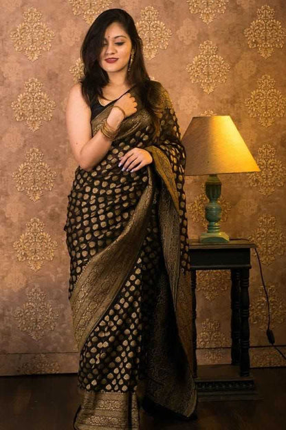 Georgette Rin179 60 Sarees  Georgette Zari Border Butta Jacquard Sarees