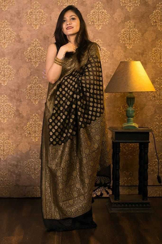 Georgette Rin179 60 Sarees  Georgette Zari Border Butta Jacquard Sarees