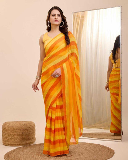 Georgette Rin179 757 Sarees  Ready To Wear Fancy Georgette Pre Stitched Sarees