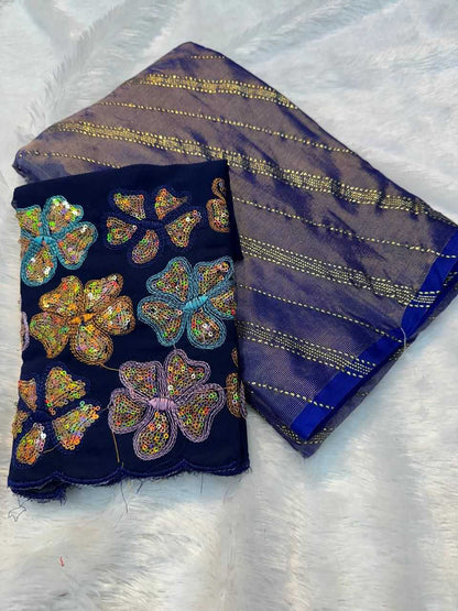 Georgette Rin193 Apn18 Sarees  Fancy Georgette Zari Border Sarees