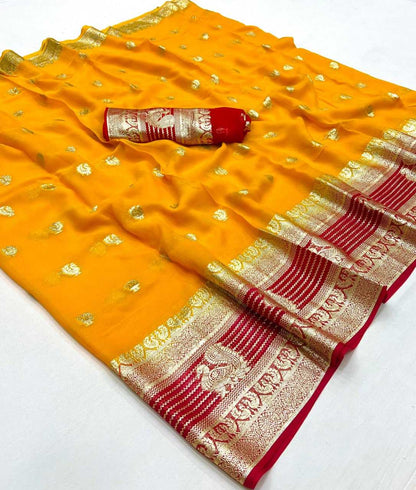 Georgette Rin198 Raa04 Sarees  Georgette Viscose Zari Border Sarees