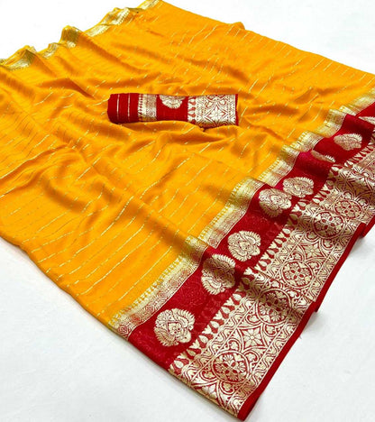 Georgette Rin198 Raa13 Sarees  Georgette Ladies Zari Border Viscose Sarees