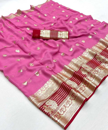 Georgette Rin198 Raa33 Sarees  Georgette Ladies Viscose Zari Sarees