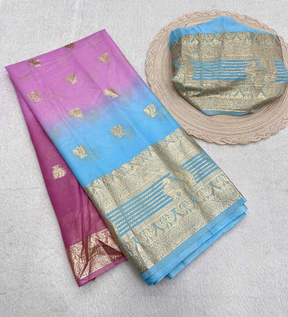 Georgette Rin198 Raa43 Sarees  Georgette Viscose Zari Border Sarees