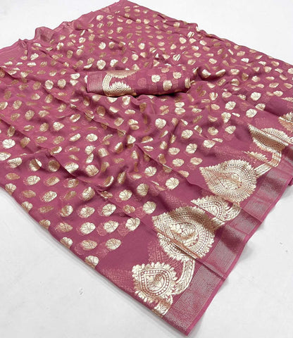 Georgette Rin199 Smh18 Sarees  Georgette Butta Sequins Work Viscose Zari Sarees