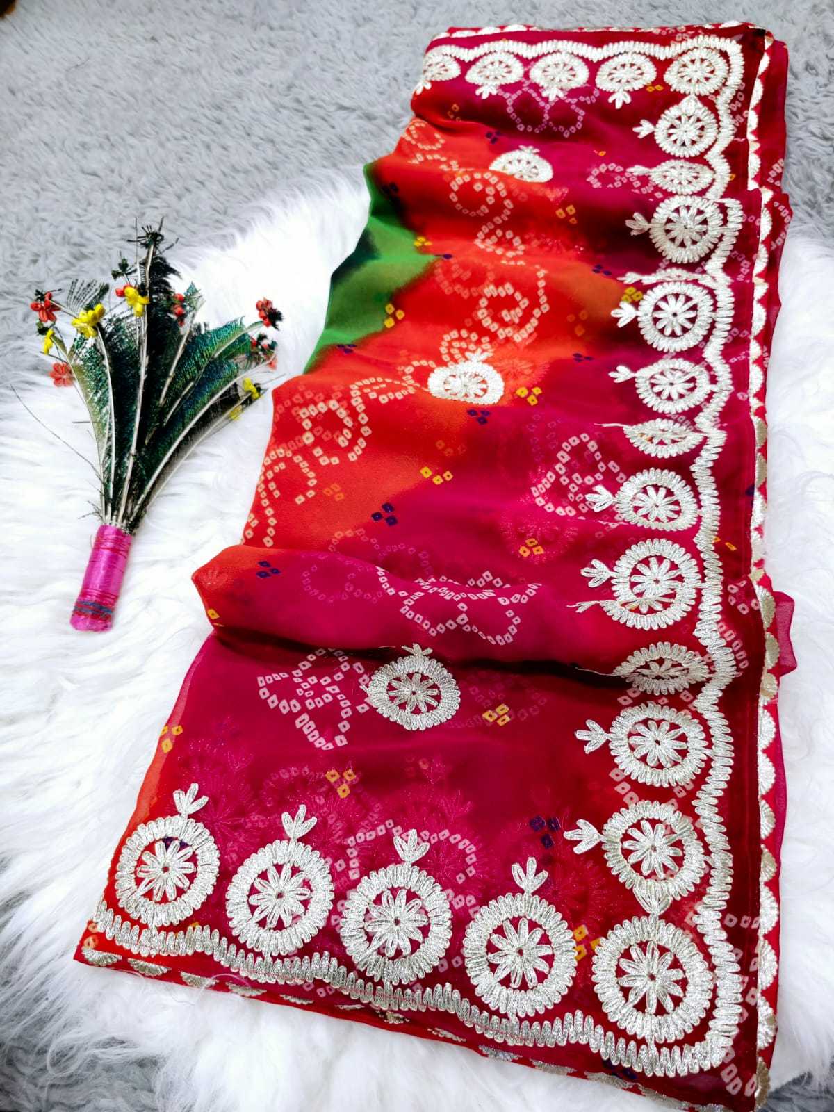 Georgette Rjk 48 Sarees  Georgette Gota Patti Rajasthani Sarees