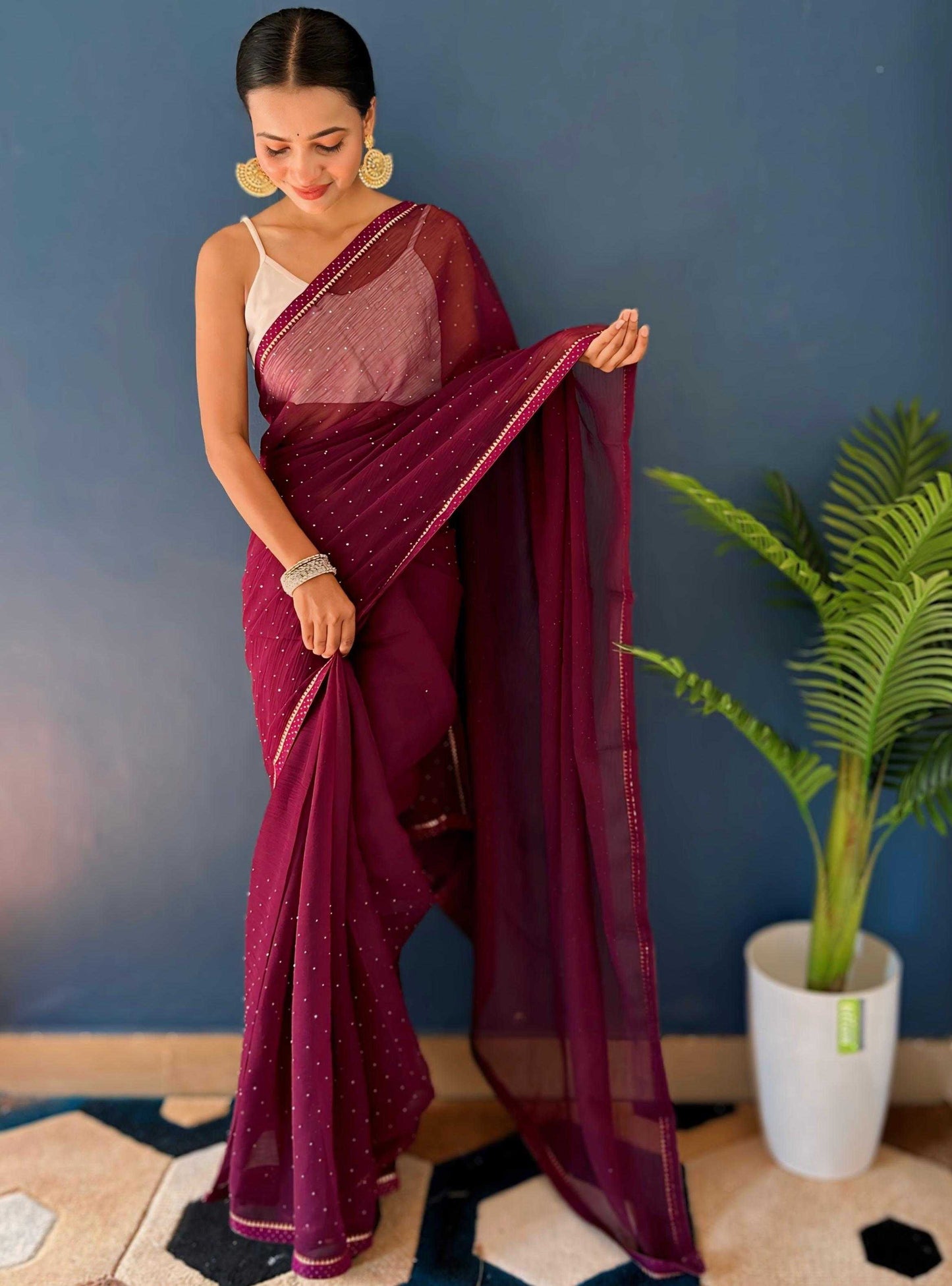 Georgette Rjk Dimond  Sarees