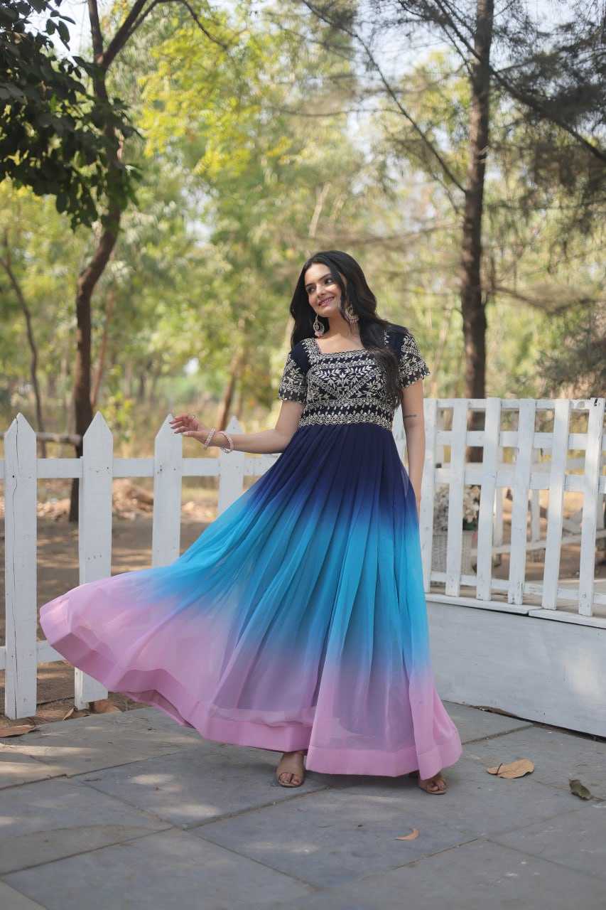 Georgette Kesh133 1106 Gown  Fancy Anarkali Gown