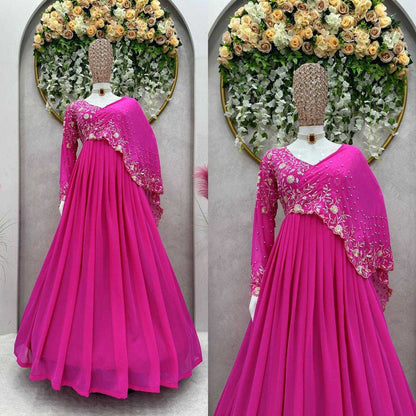 Georgette Rin133 1463 Gown  Fancy Anarkali Gowns