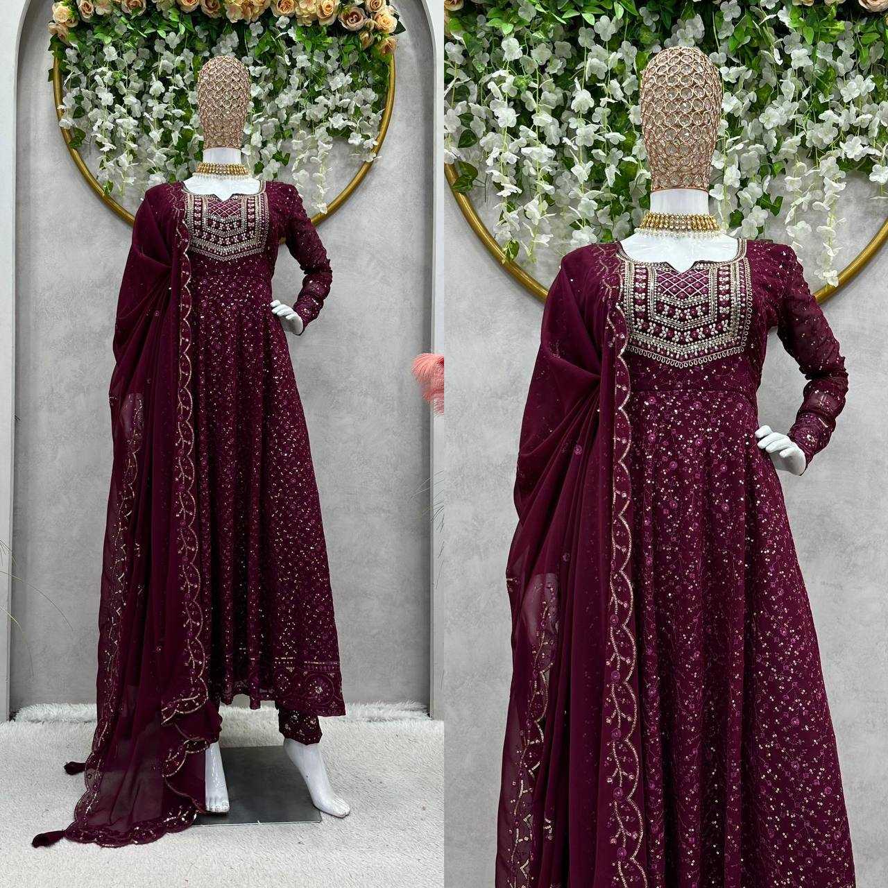 Georgette Rin133 1471 Gown  Fancy Anarkali Embroidery