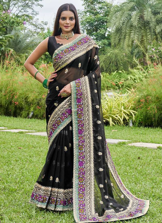 Georgette Rrs 48 Sarees  Party Wear Georgette Embroidered Sarees