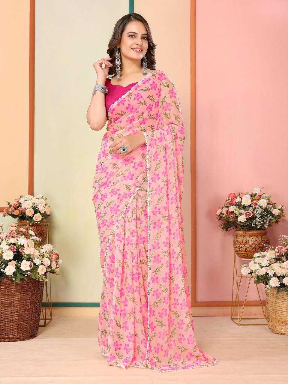 Georgette Rsf 745 Sarees  Ready To Wear Georgette Pre Draped Sarees E