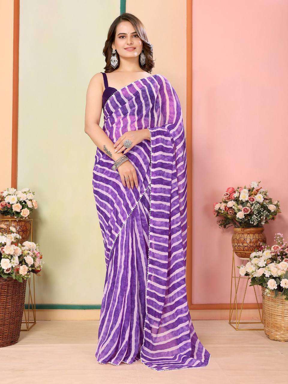 Georgette Rsf 745 Sarees  Ready To Wear Georgette Pre Draped Sarees E