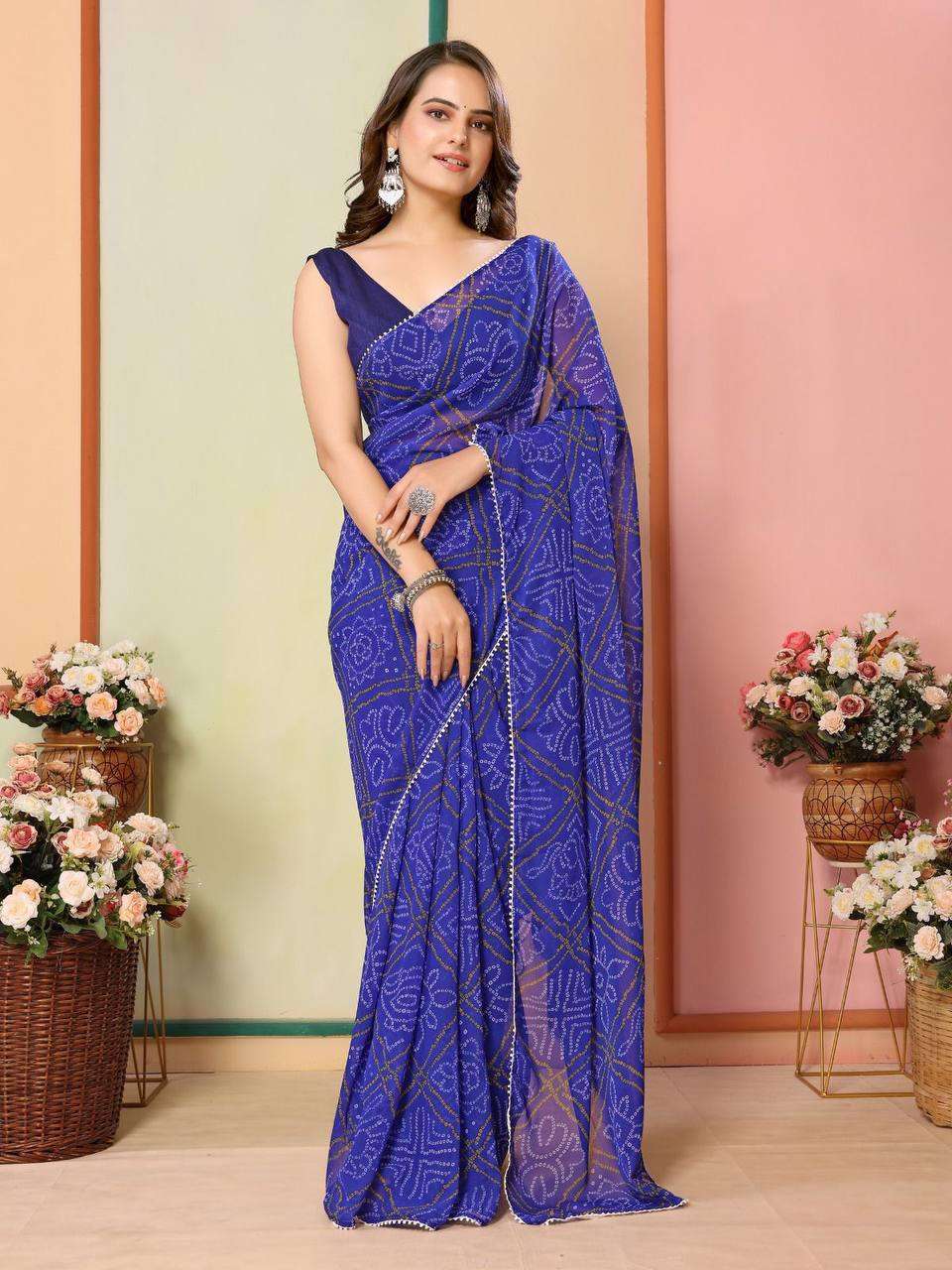 Georgette Rsf 745 Sarees  Ready To Wear Georgette Pre Draped Sarees E