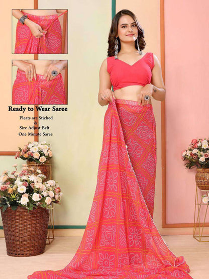 Georgette Rsf 745 Sarees  Ready To Wear Georgette Pre Draped Sarees E