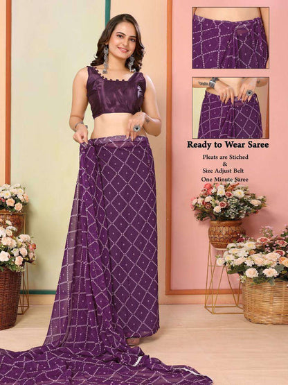 Georgette Rsf 745 Sarees  Ready To Wear Georgette Pre Draped Sarees E