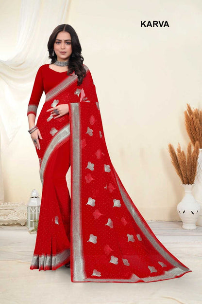 Georgette Rsrm Karva Sarees  Fancy Georgette Ladies Sarees