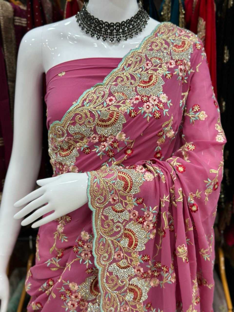 Georgette Rsrm Magnets Sarees  Fancy Georgette Wedding Sarees