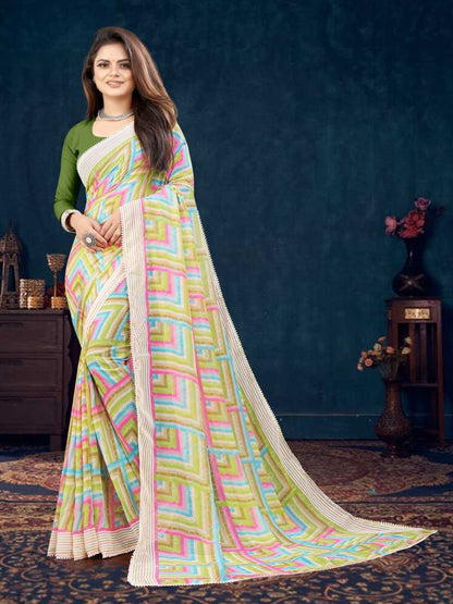 Georgette Rsrm Satrangi Sarees  Printed Georgette Ladies Sarees