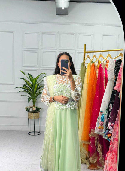 Georgette Rst 1033 Gowns  Fancy Embroidery Anarkali Gowns