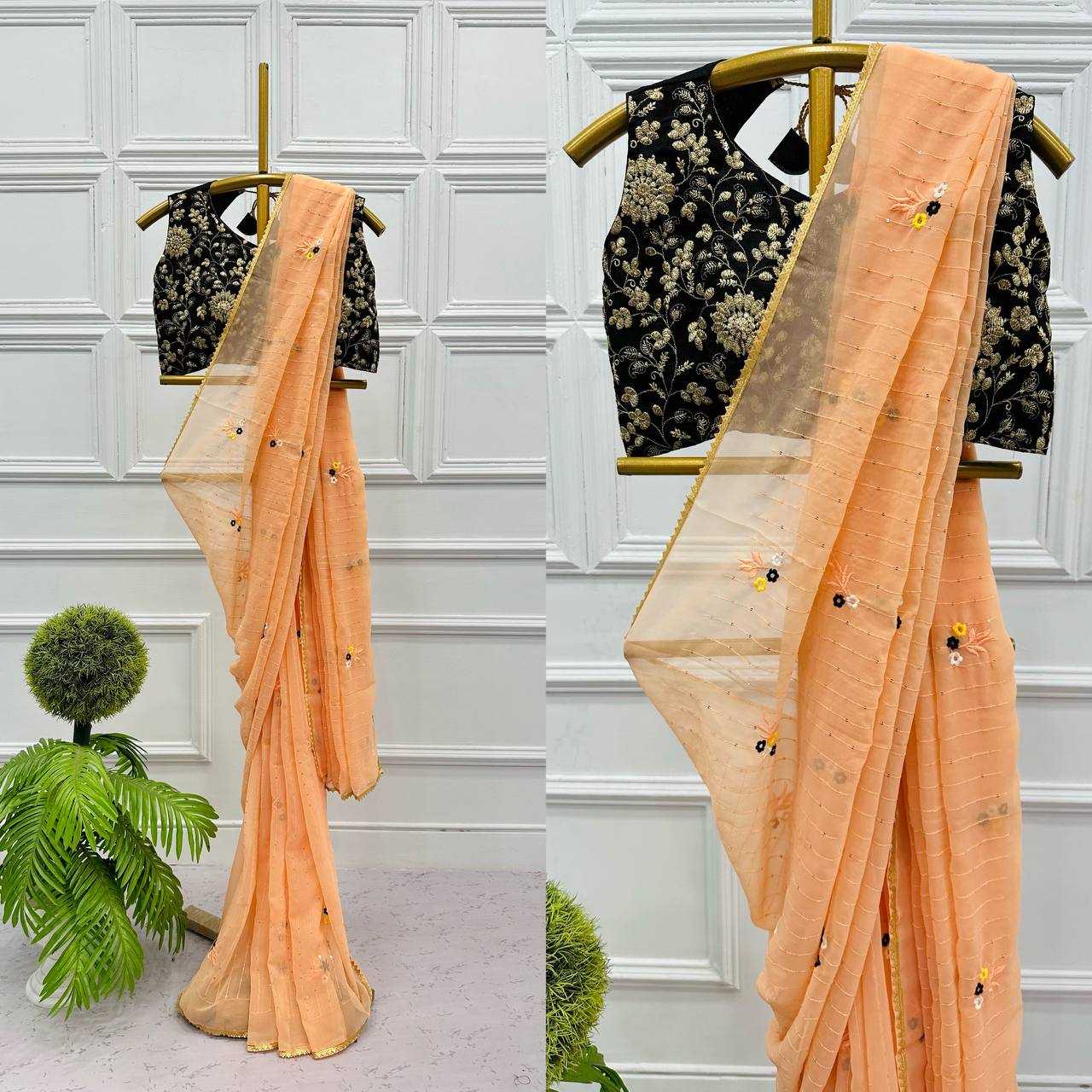 Georgette Rst 436 Sarees  Fancy Georgette Embroidery Sarees