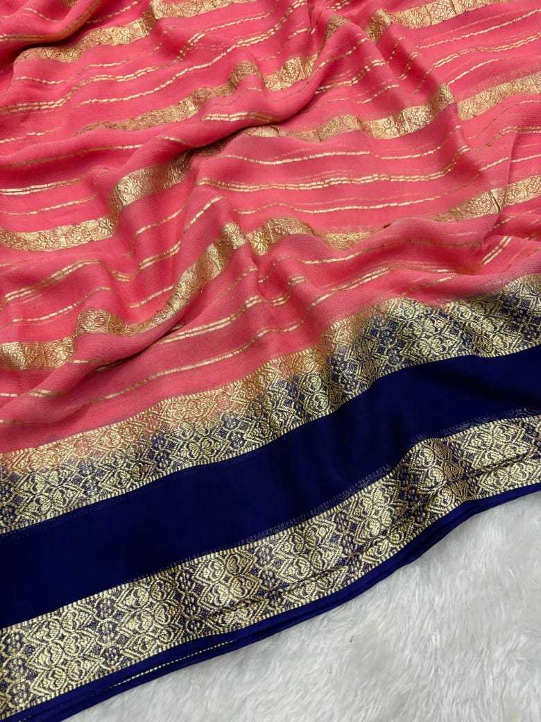 Georgette Run 21 Sarees  Fancy Georgette Jacquard Sarees