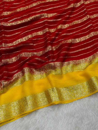 Georgette Run 21 Sarees  Fancy Georgette Jacquard Sarees