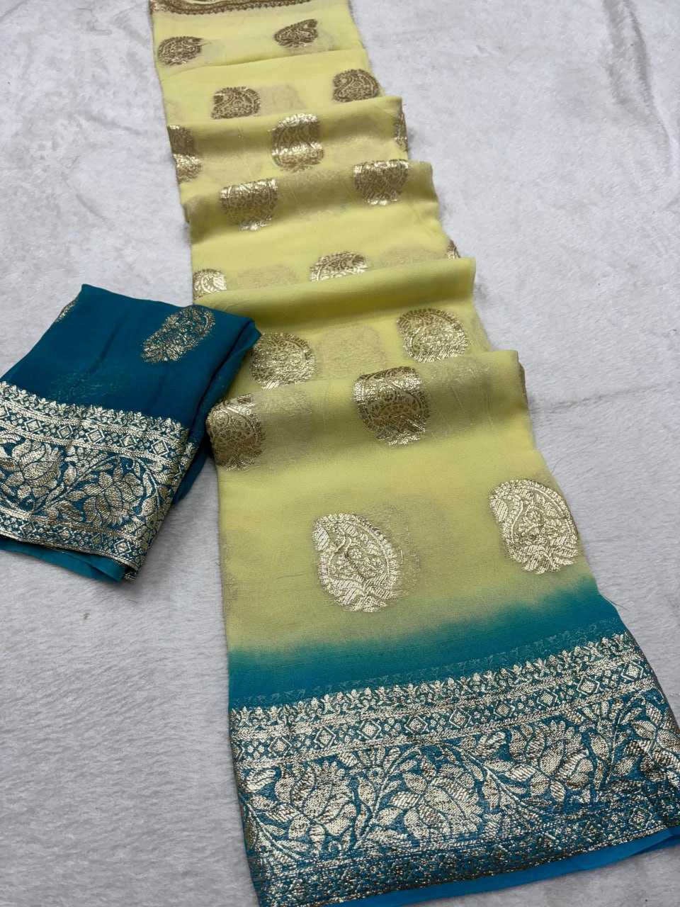 Georgette Run Carry Sarees  Georgette Indian Butta  Sarees