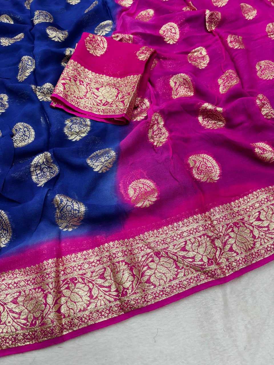 Georgette Run Carry Sarees  Georgette Indian Butta  Sarees