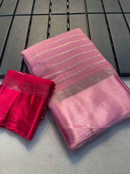 Georgette Run Gold Sarees  Fancy Georgettte Ladies Sarees