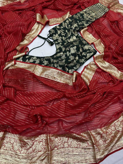 Georgette Run Made Sarees  Fancy Georgette Indian Sarees